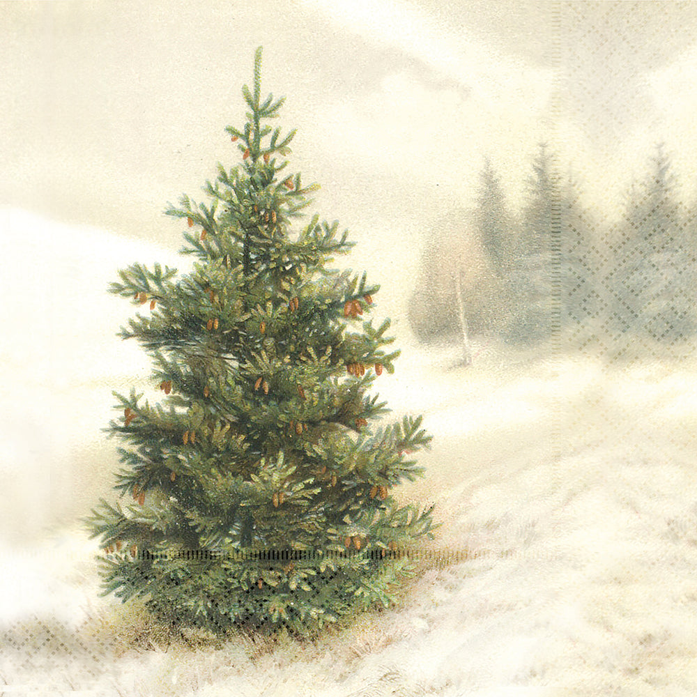 Serviette Winterwald Tannenbaum