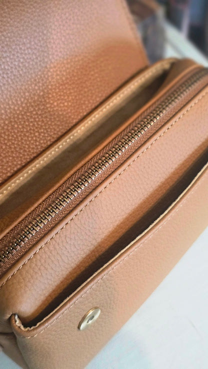 The Skye Leather Beige Dogtooth