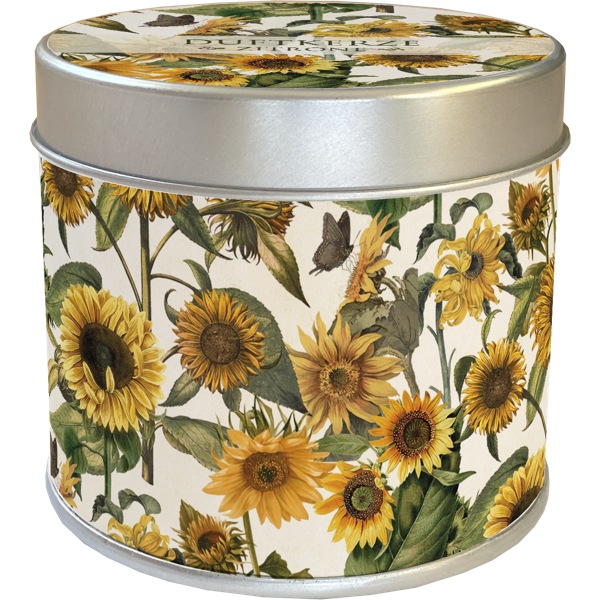 Duftkerze Zitrone Motiv Sonnenblumen