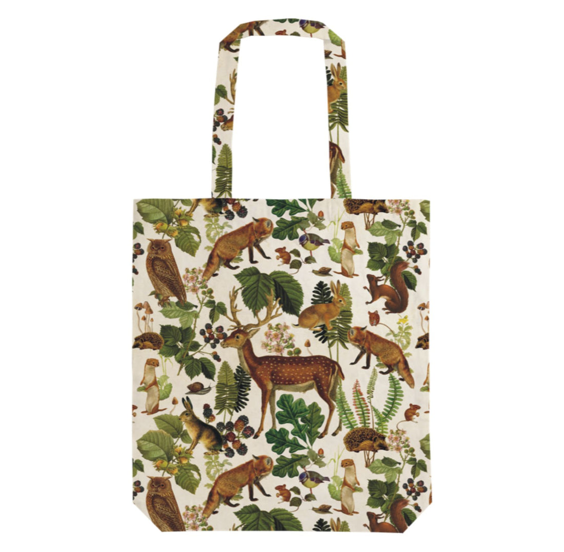 Stofftasche mit Vintagedruck Waldtiere