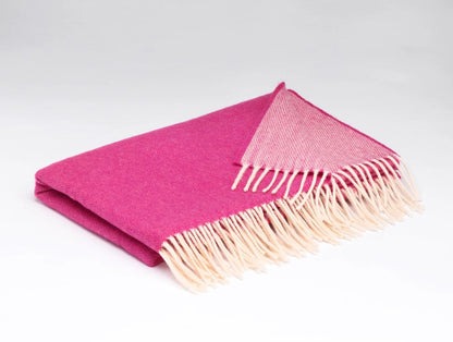 Merino Lambswool Stola Raspberry Rose Reversible