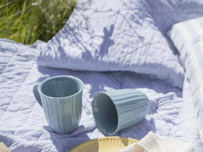 Tasse mit Rillen Mynte Blue Bell