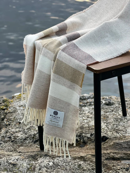 Merino Lambswool Wohndecke Toffee Roast