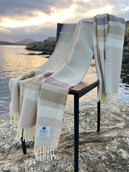 Merino Lambswool Wohndecke Toffee Roast