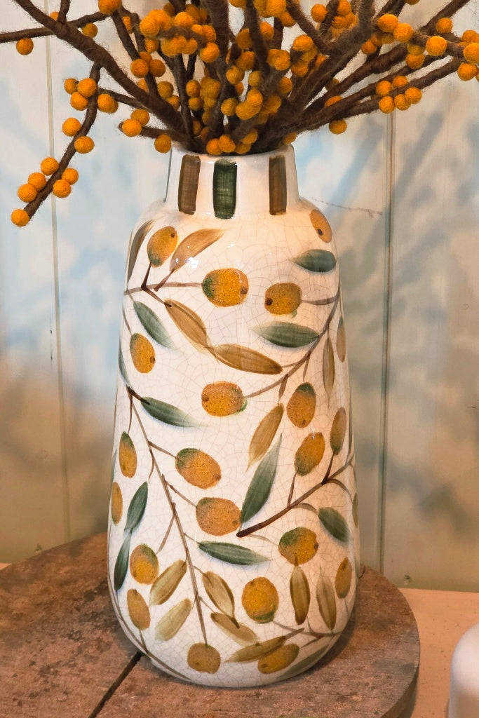 Vase Olive - handbemalt