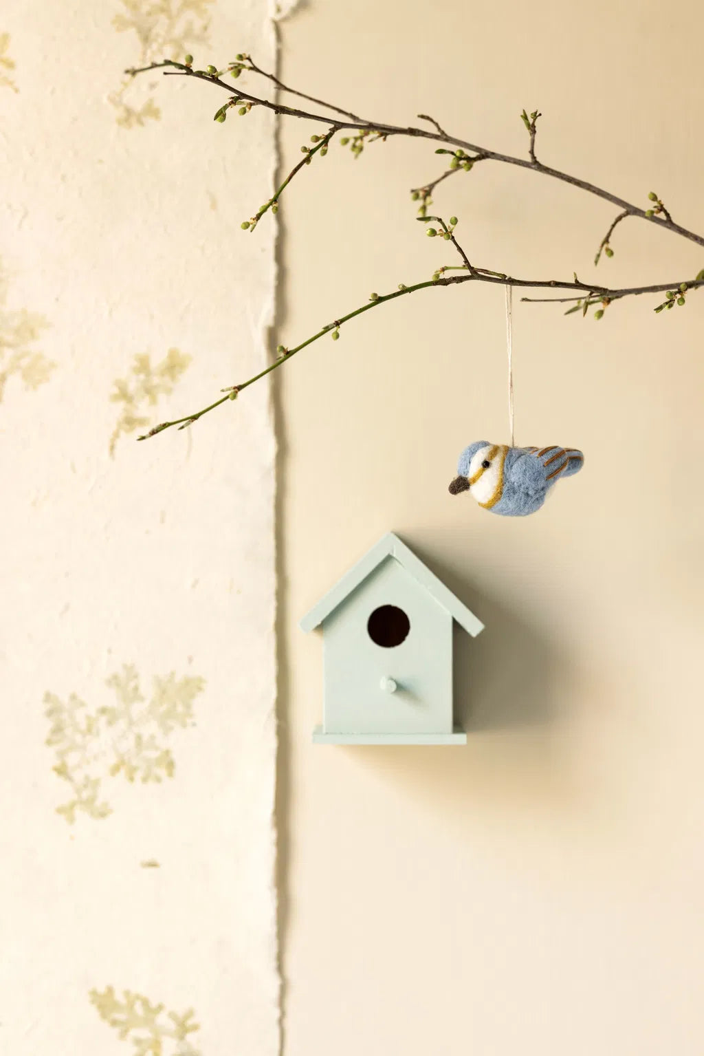 Kleiner Filzvogel - himmelblau