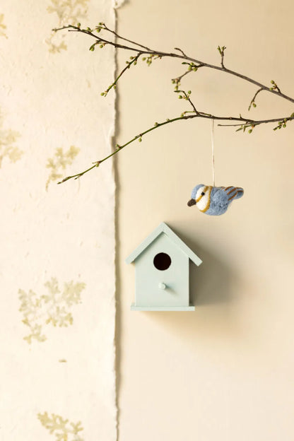 Kleiner Filzvogel - himmelblau