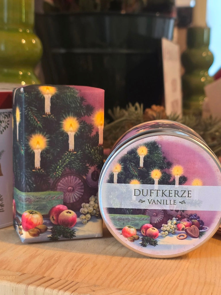 Duftkerze Vanille Motiv Weihnachtslichter