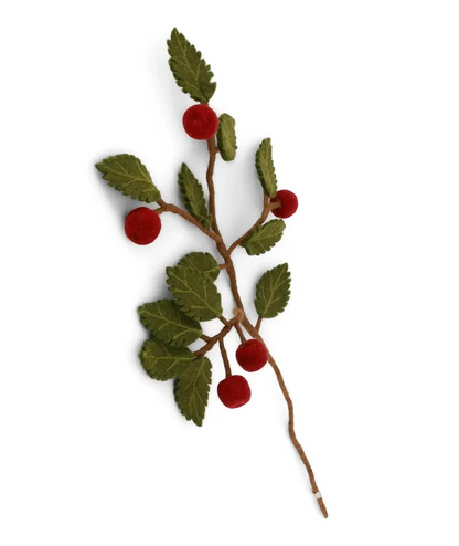 Blätterzweig mit dunkelroten Äpfeln